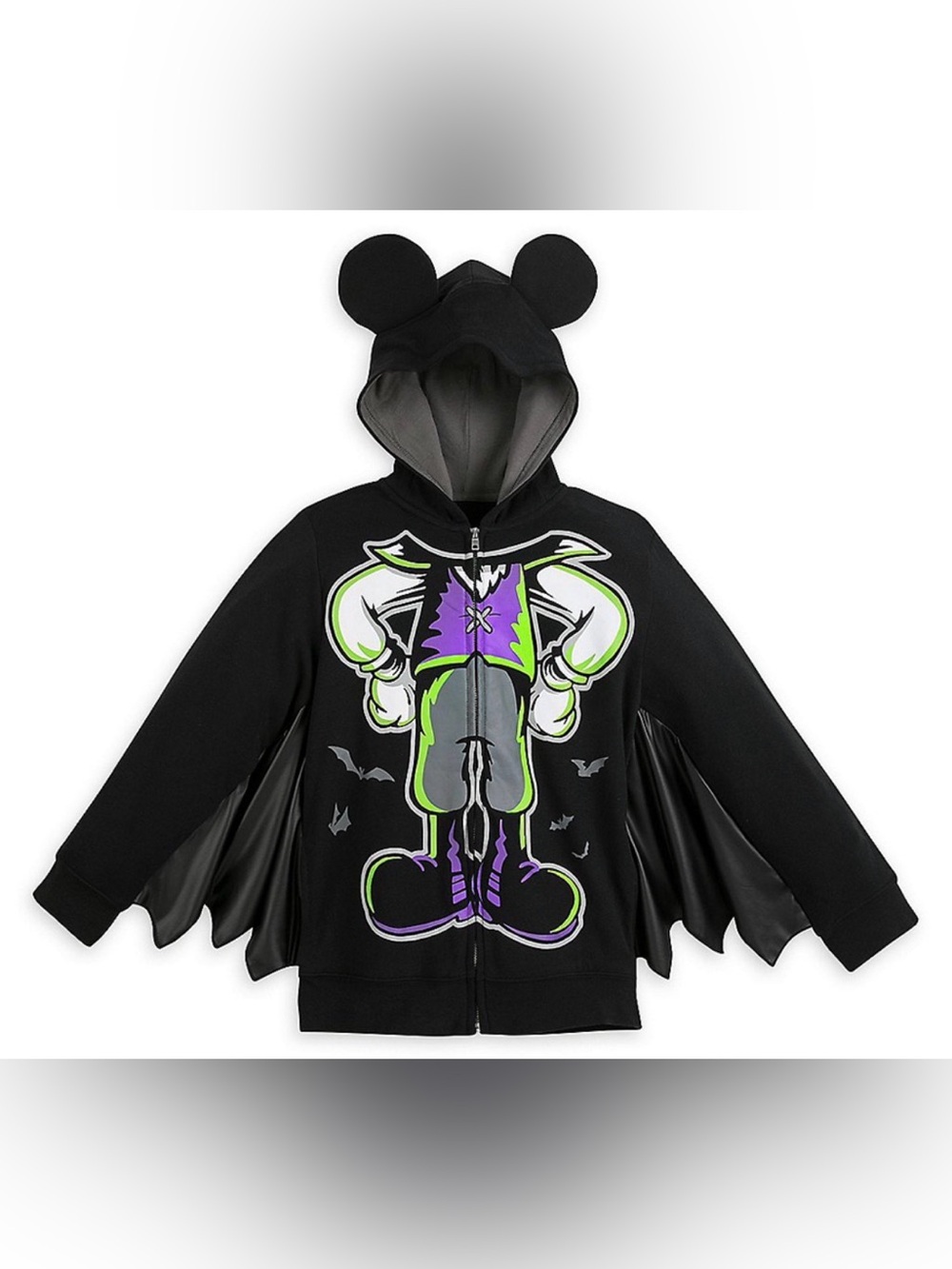 Disney Parks 2019 Halloween Mickey Mouse Vampire Bat Wing Hoodie Size Youth M